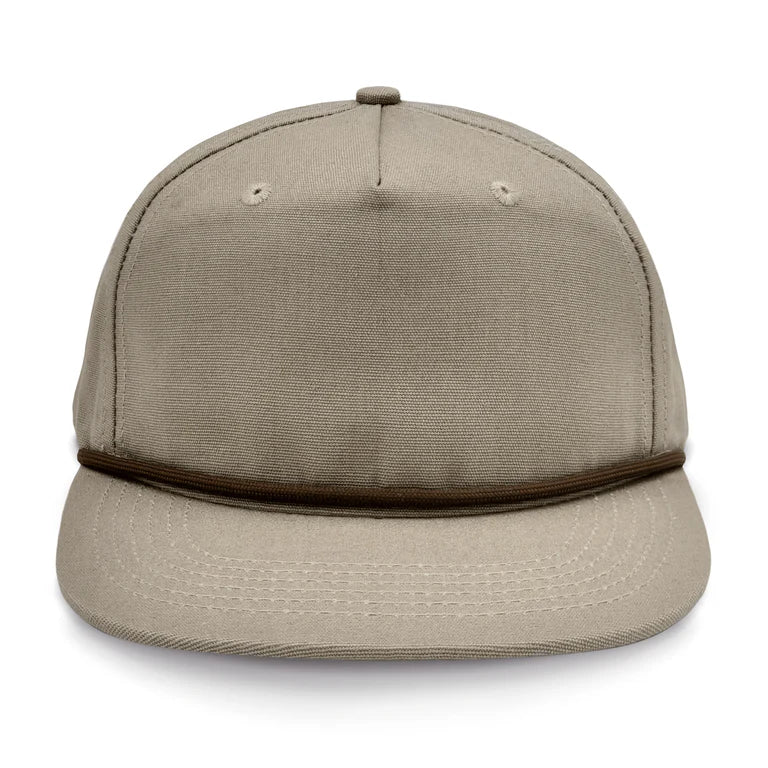 Lost Hat Co. Goat Rope Style Hat - Beige cap with brown band on a white background