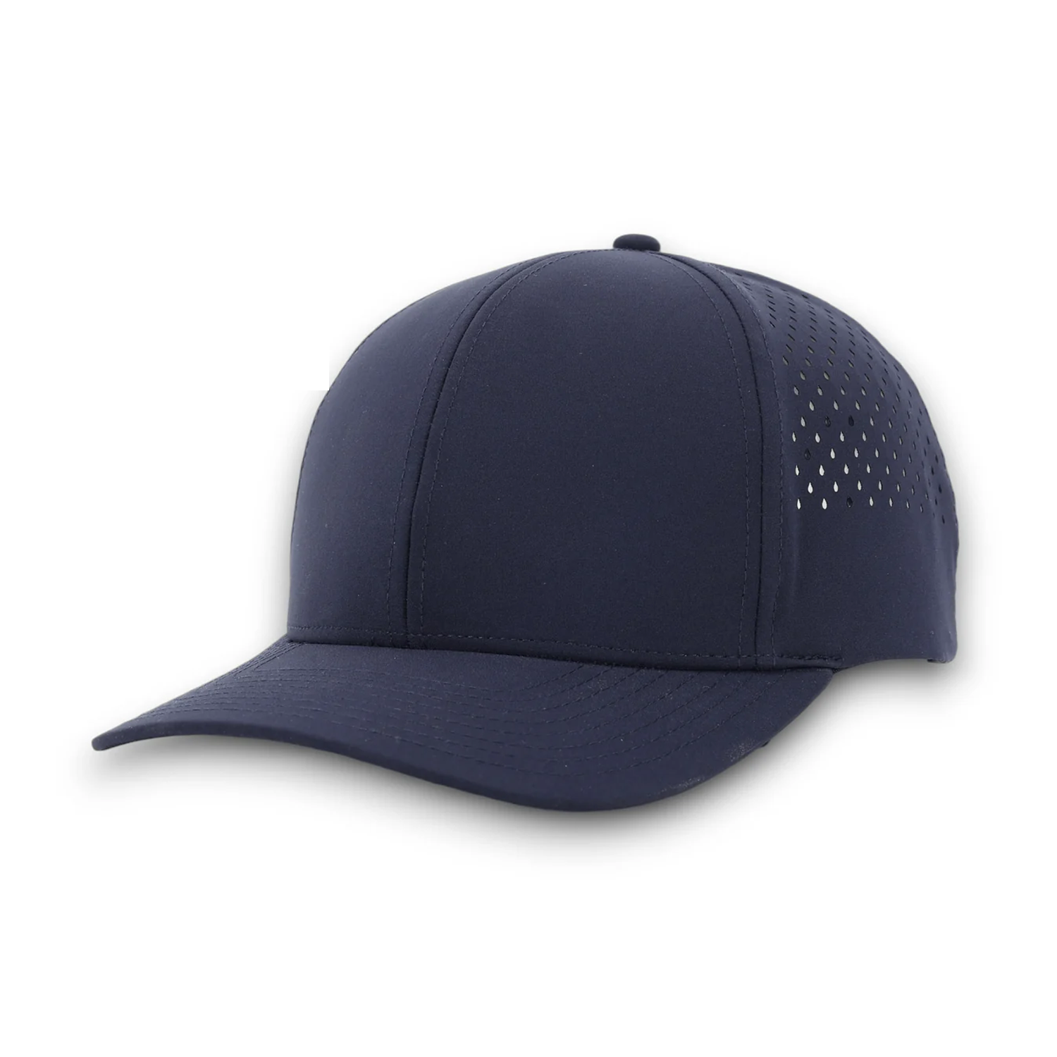 Durabull Navy blue baseball cap with perforated design on a white background