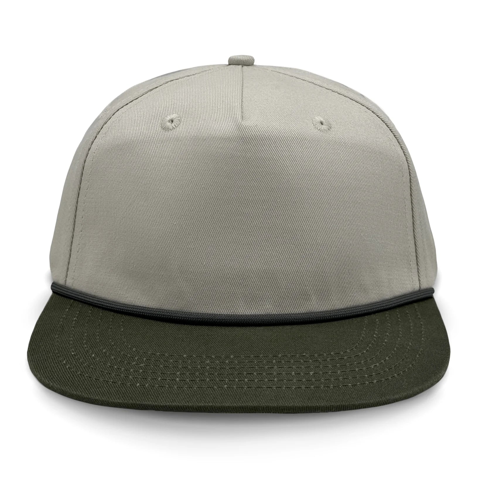 Lost Hat Co. Goat Rope Style Hat - Two-tone cap with gray top and green brim on a white background