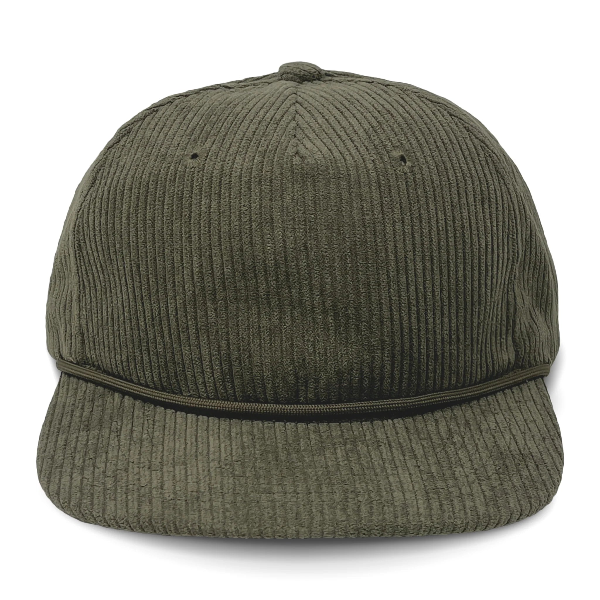 Lost Hat Co. Goat Rope Style Hat - Green corduroy cap on a white background