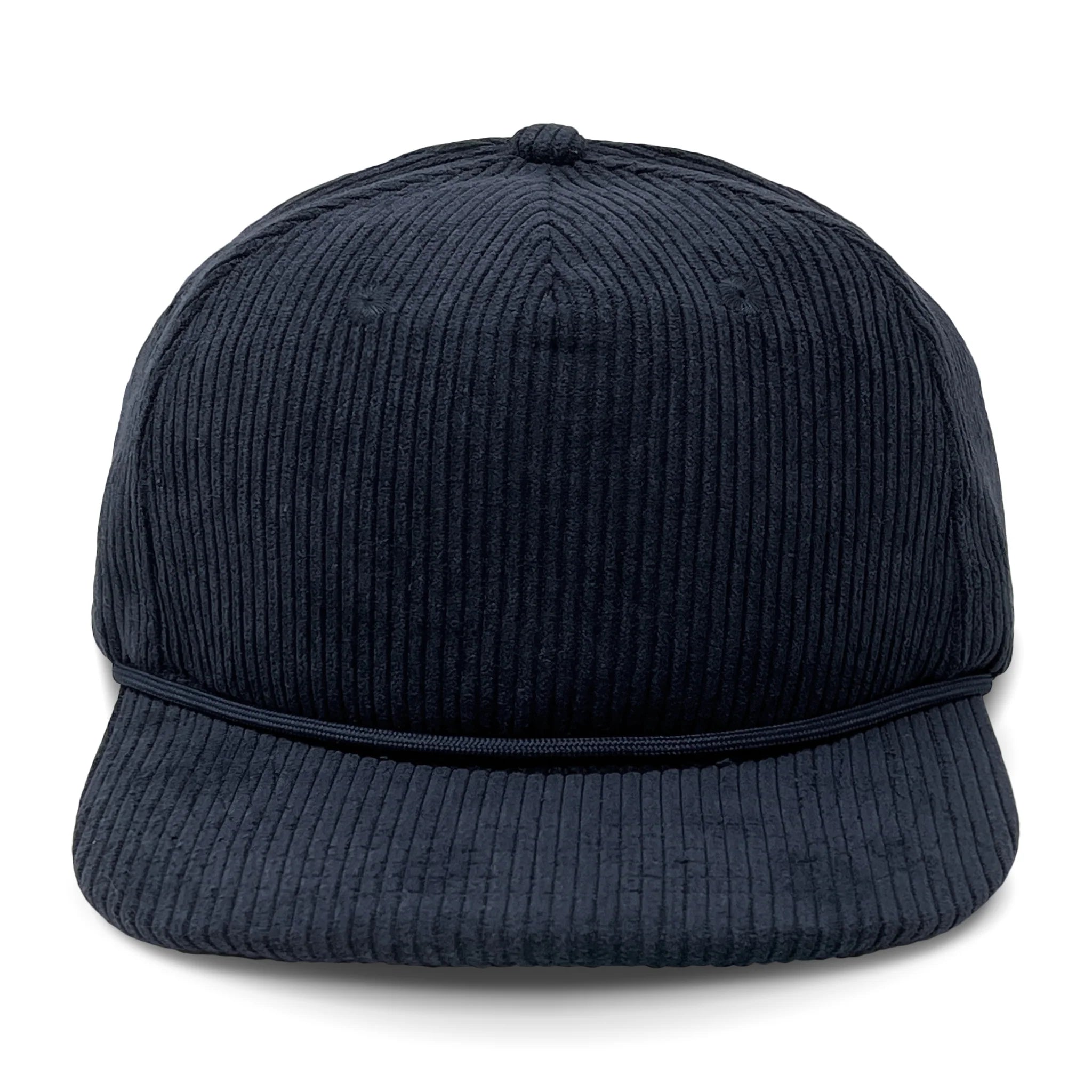 Lost Hat Co. Goat Rope Style Hat - Navy Blue ribbed Corduroy cap on a white background