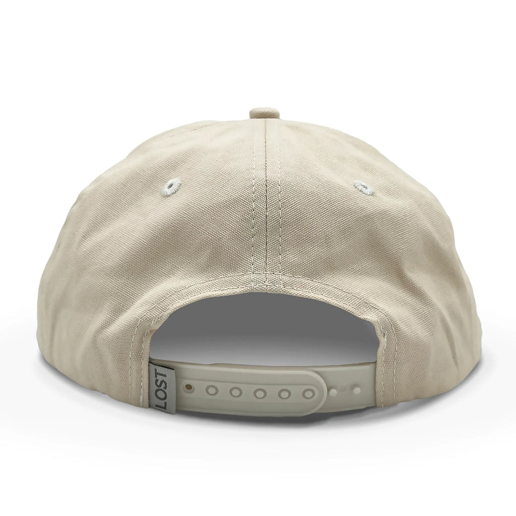Lost Hat Co. Goat Rope Style Hat - Beige cap with a visible brand logo on the back against a white background