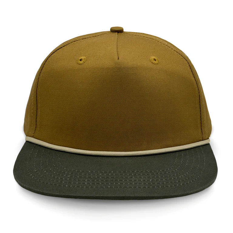 Two-tone Mustard Orange and green cap on a white background