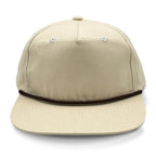 Lost Hat Co. Goat Rope Style Hat -Beige cap with a brown band on a white background