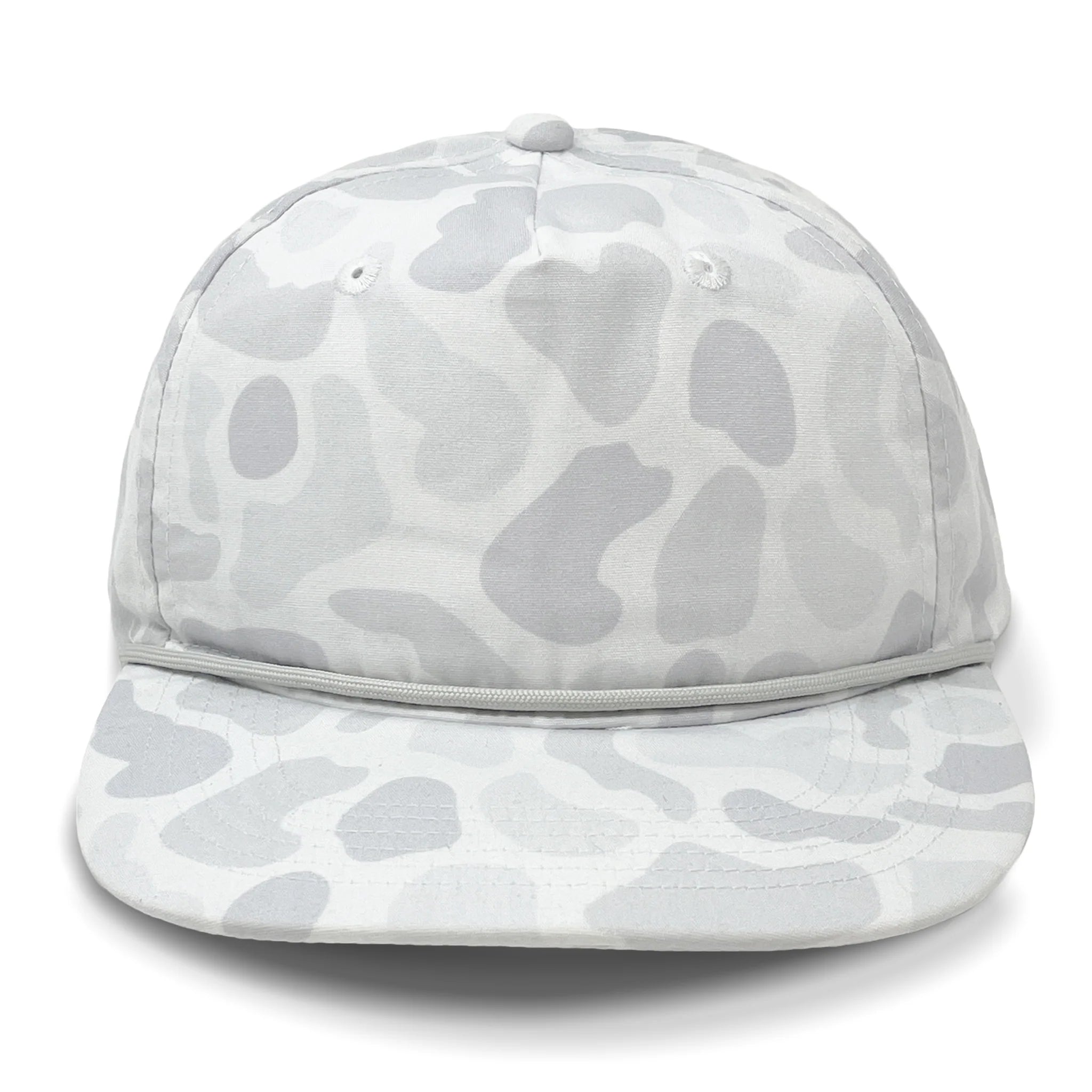 Lost Hat Co. Goat Rope Style Hat - White camouflage baseball cap on a white background