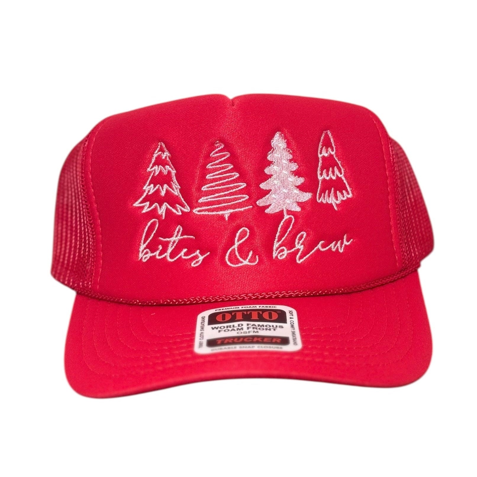 Red Baseball Cap with custom embroidered design