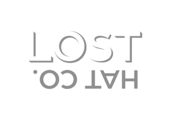 Gray 'Lost Hat Co.' logo on a white background